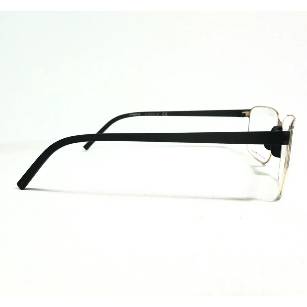 Porsche Design Eyeglasses Frames P8313 B Matte Gold Black Square 57-15-145